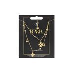 Fashion, accesorii si bijuterii - Femei - Bijuterii femei - Coliere femei - Colier elegant cu pandantive geometrice si cristale – Otel inoxidabil placat cu aur 14K, Ecarla, NST2036 - Infinity.ro