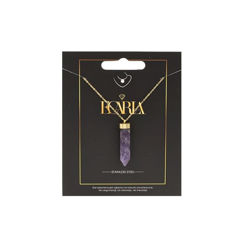 Fashion, accesorii si bijuterii - Femei - Bijuterii femei - Coliere femei - Colier din otel inoxidabil, placat cu aur de 14k, Ecarla, NST1606FIO - Infinity.ro