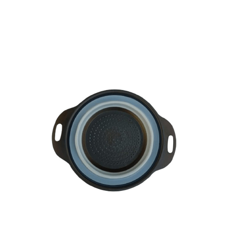 Casa si Gradina - Bucatarie si vesela - Ustensile bucatarie - Site bucatarie, strecuratori si accesorii - Strecuratoare pliabila pentru fructe si legume, 25 cm, albastru+negru - Infinity.ro