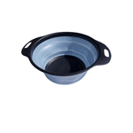 Casa si Gradina - Bucatarie si vesela - Ustensile bucatarie - Site bucatarie, strecuratori si accesorii - Strecuratoare pliabila pentru fructe si legume, 25 cm, albastru+negru - Infinity.ro