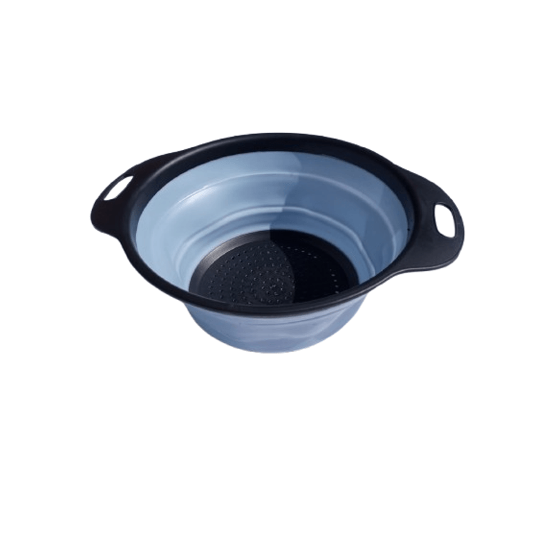 Casa si Gradina - Bucatarie si vesela - Ustensile bucatarie - Site bucatarie, strecuratori si accesorii - Strecuratoare pliabila pentru fructe si legume, 25 cm, albastru+negru - Infinity.ro