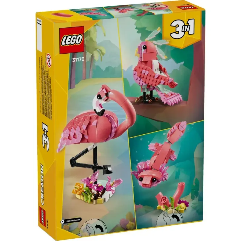 Jucarii, Copii si Bebe - Jucarii si jocuri - Seturi de constructie si cuburi - Seturi de constructie - Lego Creator Animale Salbatice Flamingo Roz 31170 - Infinity.ro