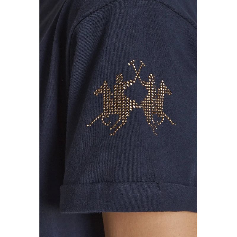 Fashion, accesorii si bijuterii - Femei - Imbracaminte femei - Tricouri si topuri femei - Tricou Dama La Martina CCWR01, 2XL INTL, Bleumarin - Infinity.ro