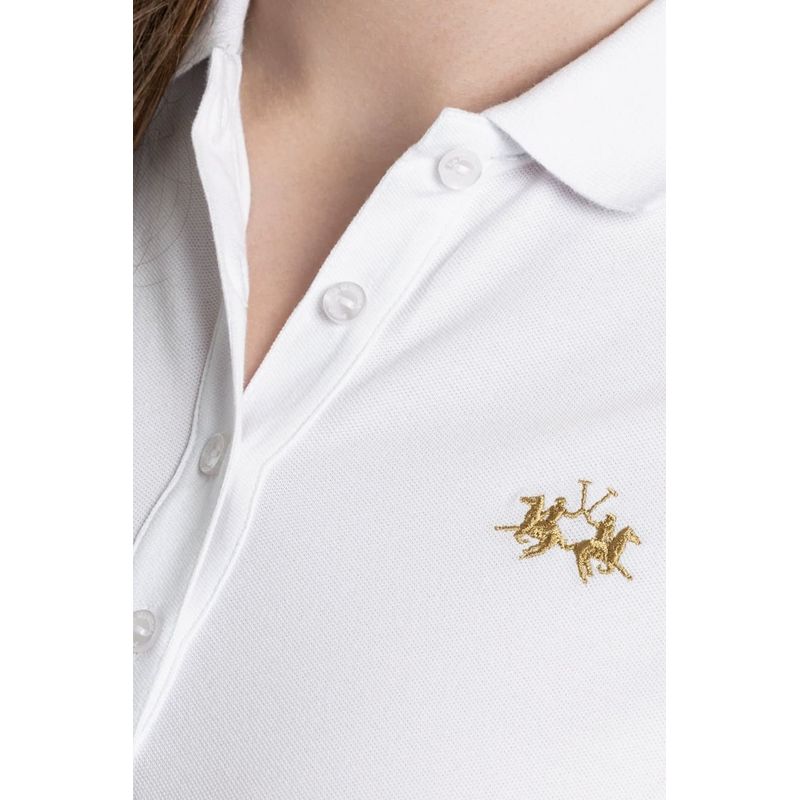 Fashion, accesorii si bijuterii - Femei - Imbracaminte femei - Tricouri si topuri femei - Tricou polo dama La Martina CCWP01, 3XL INTL, Alb - Infinity.ro