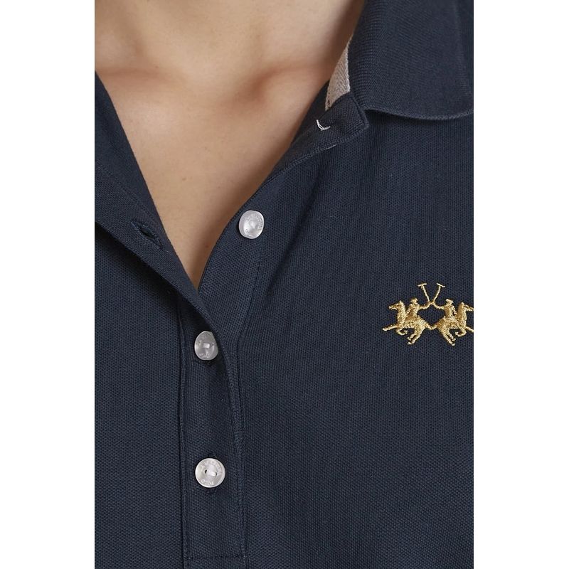 Fashion, accesorii si bijuterii - Femei - Imbracaminte femei - Tricouri si topuri femei - Tricou polo dama La Martina CCWP01, M INTL, Bleumarin - Infinity.ro