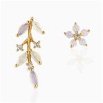 Fashion, accesorii si bijuterii - Femei - Bijuterii femei - Cercei femei - Cercei din otel inoxidabil, placat cu aur 14K, cu stift, Ecarla, KST3209 - Infinity.ro
