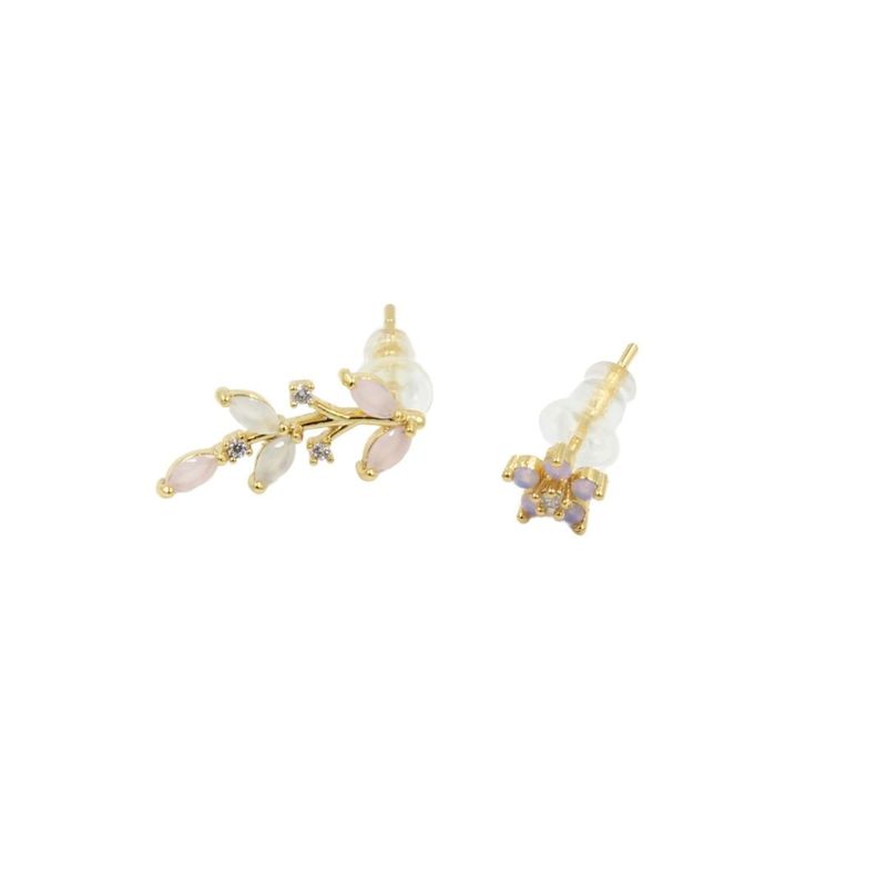 Fashion, accesorii si bijuterii - Femei - Bijuterii femei - Cercei femei - Cercei din otel inoxidabil, placat cu aur 14K, cu stift, Ecarla, KST3209 - Infinity.ro