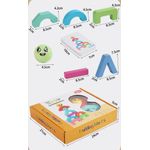 Jucarii, Copii si Bebe - Jucarii si jocuri - Seturi de constructie si cuburi - Seturi de constructie - Blocuri creative de echilibru din lemn, Smiley Face, 11 piese, cartonase cu modele, multicolor, 3 ani +, EduJucarii - Infinity.ro