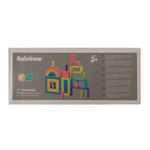 Jucarii, Copii si Bebe - Jucarii si jocuri - Seturi de constructie si cuburi - Seturi de constructie - Set 28 de piese, lemn, curcubeu, blocuri de constructie, dezvoltare timpurie, Educatie Montessori,  3 ani+ EduJucarii - Infinity.ro