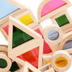 Jucarii, Copii si Bebe - Jucarii si jocuri - Seturi de constructie si cuburi - Cuburi si caramizi - Set 24 Blocuri Tridimensionale, placa acrilica si lemn , jucarie educationala, Kaleidoscope color, 3 ani+, Edujucarii - Infinity.ro