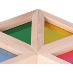 Jucarii, Copii si Bebe - Jucarii si jocuri - Seturi de constructie si cuburi - Cuburi si caramizi - Set 24 Blocuri Tridimensionale, placa acrilica si lemn , jucarie educationala, Kaleidoscope color, 3 ani+, Edujucarii - Infinity.ro