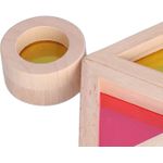 Jucarii, Copii si Bebe - Jucarii si jocuri - Seturi de constructie si cuburi - Cuburi si caramizi - Set 24 Blocuri Tridimensionale, placa acrilica si lemn , jucarie educationala, Kaleidoscope color, 3 ani+, Edujucarii - Infinity.ro