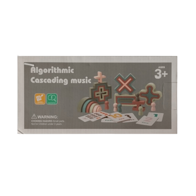 Jucarii, Copii si Bebe - Jucarii si jocuri - Seturi de constructie si cuburi - Cuburi si caramizi - Set 28 de piese lemn, blocuri de constructie, Educatie Montessori, Algorithmic Cascading music, 3 ani +, Edujucarii - Infinity.ro