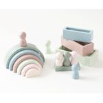 Jucarii, Copii si Bebe - Jucarii si jocuri - Seturi de constructie si cuburi - Cuburi si caramizi - Set 28 de piese lemn, blocuri de constructie, Educatie Montessori, Algorithmic Cascading music, 3 ani +, Edujucarii - Infinity.ro