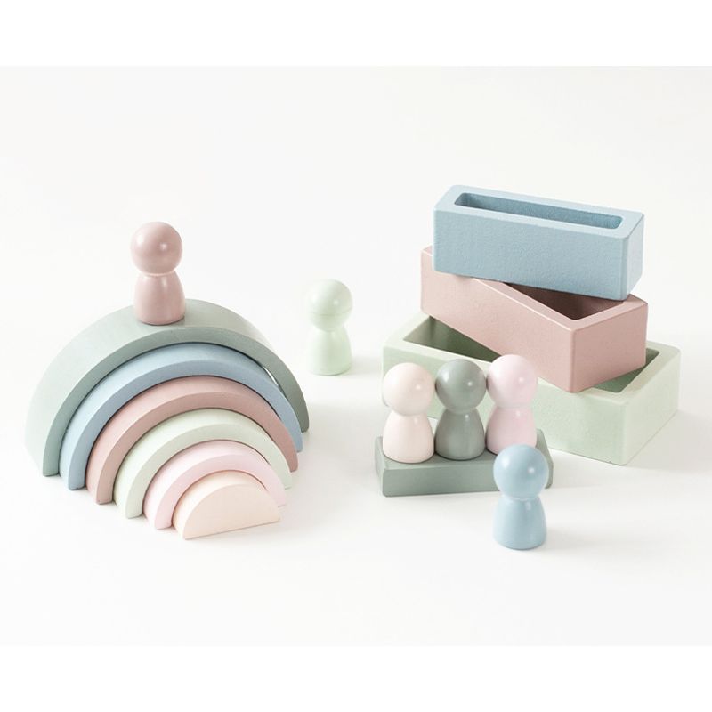 Jucarii, Copii si Bebe - Jucarii si jocuri - Seturi de constructie si cuburi - Cuburi si caramizi - Set 28 de piese lemn, blocuri de constructie, Educatie Montessori, Algorithmic Cascading music, 3 ani +, Edujucarii - Infinity.ro