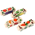 Jucarii, Copii si Bebe - Jucarii si jocuri - Jocuri si puzzle - Puzzle - Set 4 Puzzle Rotativ cu cate 3 cuburi, lemn, legume si fructe, Rotating Jigsaw, 12 luni+, EduJucarii - Infinity.ro