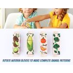 Jucarii, Copii si Bebe - Jucarii si jocuri - Jocuri si puzzle - Puzzle - Set 4 Puzzle Rotativ cu cate 3 cuburi, lemn, legume si fructe, Rotating Jigsaw, 12 luni+, EduJucarii - Infinity.ro