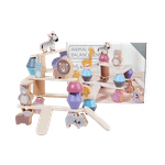 Jucarii, Copii si Bebe - Jucarii si jocuri - Figurine - Jucarie educativa Montessori, 24 piese figurine, forme de lemn pentru stivuire, Animal Balance Jenga, 3 ani, Edujucarii - Infinity.ro