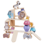 Jucarii, Copii si Bebe - Jucarii si jocuri - Figurine - Jucarie educativa Montessori, 24 piese figurine, forme de lemn pentru stivuire, Animal Balance Jenga, 3 ani, Edujucarii - Infinity.ro