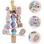Jucarii, Copii si Bebe - Jucarii si jocuri - Figurine - Jucarie educativa Montessori, 24 piese figurine, forme de lemn pentru stivuire, Animal Balance Jenga, 3 ani, Edujucarii - Infinity.ro