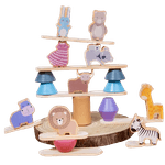 Jucarii, Copii si Bebe - Jucarii si jocuri - Figurine - Jucarie educativa Montessori, 24 piese figurine, forme de lemn pentru stivuire, Animal Balance Jenga, 3 ani, Edujucarii - Infinity.ro