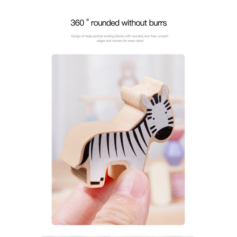 Jucarii, Copii si Bebe - Jucarii si jocuri - Figurine - Jucarie educativa Montessori, 24 piese figurine, forme de lemn pentru stivuire, Animal Balance Jenga, 3 ani, Edujucarii - Infinity.ro