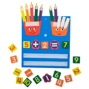 Joc matematic educativ, Invatam Adunarea si Scaderea, fetru, 32x30 cm, 3 ani+, Edujucarii