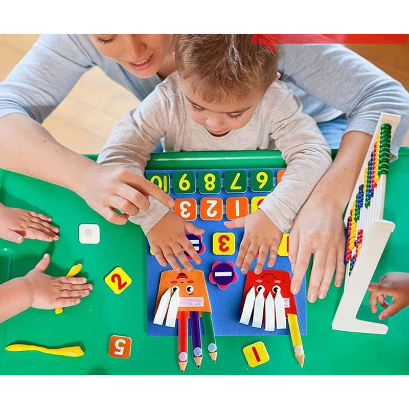 Jucarii, Copii si Bebe - Jucarii si jocuri - Jucarii & jocuri educative - Jucarii interactive - Joc matematic educativ, Invatam Adunarea si Scaderea, fetru, 32x30 cm, 3 ani+, Edujucarii - Infinity.ro