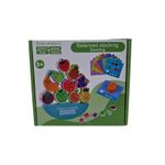 Jucarii, Copii si Bebe - Jucarii si jocuri - Jucarii & jocuri educative - Jucarii interactive - Joc Montessori de echilibru, insiruire, carduri, 12 piese lemn, Balanced Stacking Beading, Fructe, 3 ani, EduJucarii - Infinity.ro
