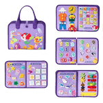 Jucarii, Copii si Bebe - Jucarii si jocuri - Jucarii & jocuri educative - Jucarii interactive - Carte Montessori din fetru cu activitati, 8 pagini  litere, cifre, vietati marine, 28.5 x 22.8 x 5.5 cm, EduJucarii - Infinity.ro