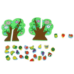 Jucarii, Copii si Bebe - Jucarii si jocuri - Jucarii & jocuri educative - Jucarii interactive - Joc 2 in 1 de snuruit si insirat margele lemn, copac cu fructe, Montessori, 3 ani + - Infinity.ro
