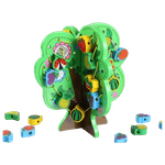 Jucarii, Copii si Bebe - Jucarii si jocuri - Jucarii & jocuri educative - Jucarii interactive - Joc 2 in 1 de snuruit si insirat margele lemn, copac cu fructe, Montessori, 3 ani + - Infinity.ro