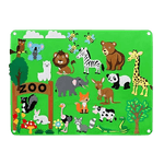 Jucarii, Copii si Bebe - Jucarii si jocuri - Jucarii & jocuri educative - Jucarii interactive - Plansa educativa si interactiva Montessori, fetru, agatatoare, 32 elemente, Animale ZOO, 105 x 75 cm, 3 ani+, EduJucarii - Infinity.ro