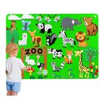 Jucarii, Copii si Bebe - Jucarii si jocuri - Jucarii & jocuri educative - Jucarii interactive - Plansa educativa si interactiva Montessori, fetru, agatatoare, 32 elemente, Animale ZOO, 105 x 75 cm, 3 ani+, EduJucarii - Infinity.ro