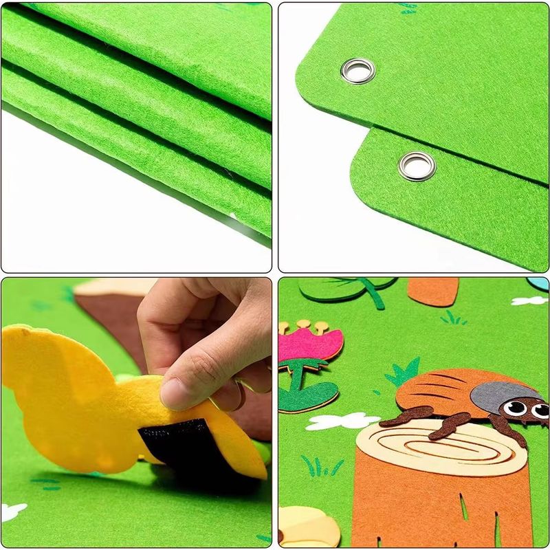 Jucarii, Copii si Bebe - Jucarii si jocuri - Jucarii & jocuri educative - Jucarii interactive - Plansa educativa si interactiva Montessori, fetru, agatatoare, 32 elemente, Animale ZOO, 105 x 75 cm, 3 ani+, EduJucarii - Infinity.ro