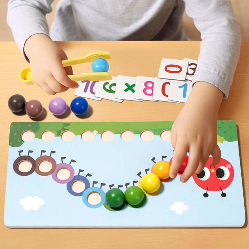 Jucarii, Copii si Bebe - Jucarii si jocuri - Jucarii & jocuri educative - Jucarii interactive - Joc Logaritmic  Omida de sortare, indemanare, asocieri, operatii matematice,lemn, Joc tip Montessori, 3 ani+, EduJucarii - Infinity.ro