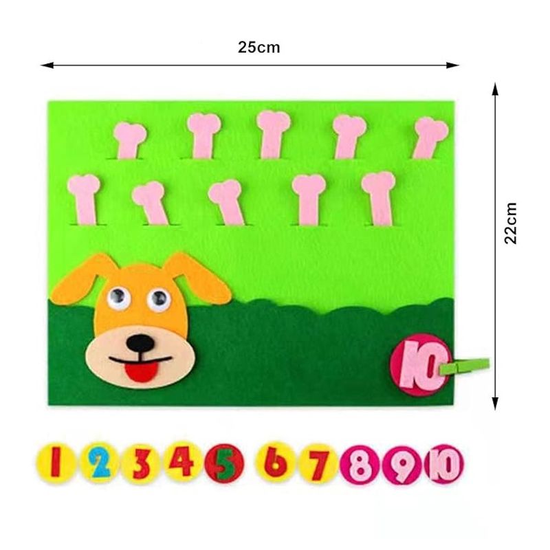 Jucarii, Copii si Bebe - Jucarii si jocuri - Jucarii & jocuri educative - Jocuri si jucarii educative - Joc educativ montessori,  numere, prescolari fetru, Catel, 26 x 20 cm, 3 ani+, Edujucarii - Infinity.ro
