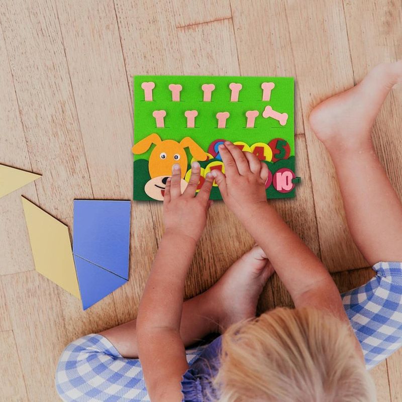 Jucarii, Copii si Bebe - Jucarii si jocuri - Jucarii & jocuri educative - Jocuri si jucarii educative - Joc educativ montessori,  numere, prescolari fetru, Catel, 26 x 20 cm, 3 ani+, Edujucarii - Infinity.ro