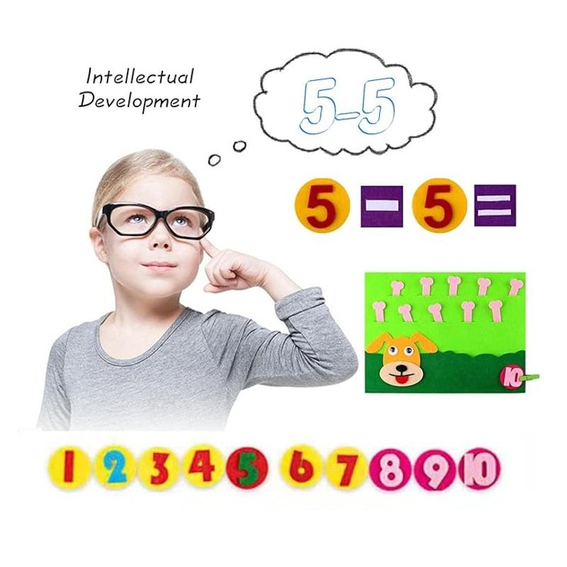 Jucarii, Copii si Bebe - Jucarii si jocuri - Jucarii & jocuri educative - Jocuri si jucarii educative - Joc educativ montessori,  numere, prescolari fetru, Catel, 26 x 20 cm, 3 ani+, Edujucarii - Infinity.ro