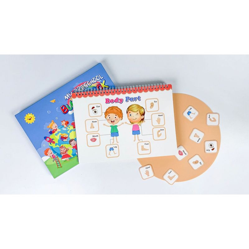 Jucarii, Copii si Bebe - Jucarii si jocuri - Jucarii & jocuri educative - Jucarii interactive - Carte interactiva si educativa, My Preschool Busy Book 4, 23 pagini activitati, stickere, Engleza, 3 ani+, EduJucarii - Infinity.ro