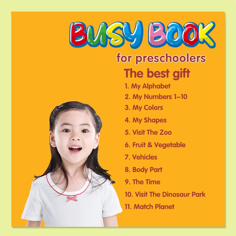 Jucarii, Copii si Bebe - Jucarii si jocuri - Jucarii & jocuri educative - Jucarii interactive - Carte interactiva si educativa, My Preschool Busy Book 4, 23 pagini activitati, stickere, Engleza, 3 ani+, EduJucarii - Infinity.ro