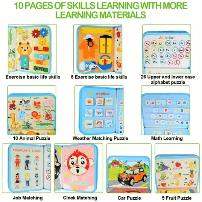 Jucarii, Copii si Bebe - Jucarii si jocuri - Jucarii & jocuri educative - Jucarii interactive - Carte Montessori din fetru cu activitati, 10 pagini,  28 x 20 cm, 3 ani+, EduJucarii - Infinity.ro