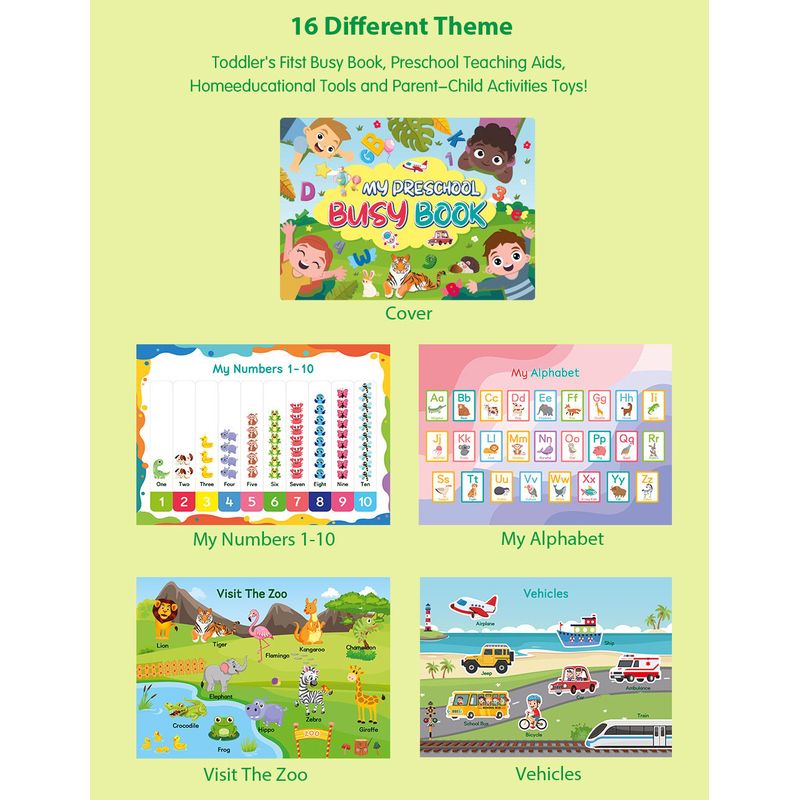 Carti si Birotica - Carti - Carti pentru copii - Carti interactive - Carte interactiva si educativa, My Preschool Busy Book 1, 32 pagini activitati, stickere, Engleza, 3 ani+, EduJucarii - Infinity.ro
