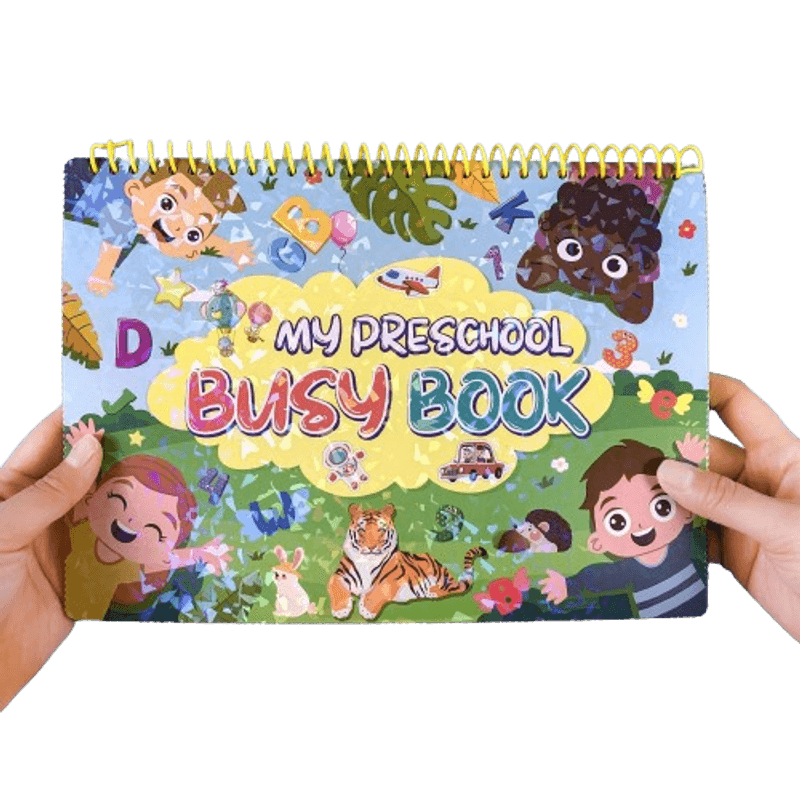 Carti si Birotica - Carti - Carti pentru copii - Carti interactive - Carte interactiva si educativa, My Preschool Busy Book 1, 32 pagini activitati, stickere, Engleza, 3 ani+, EduJucarii - Infinity.ro