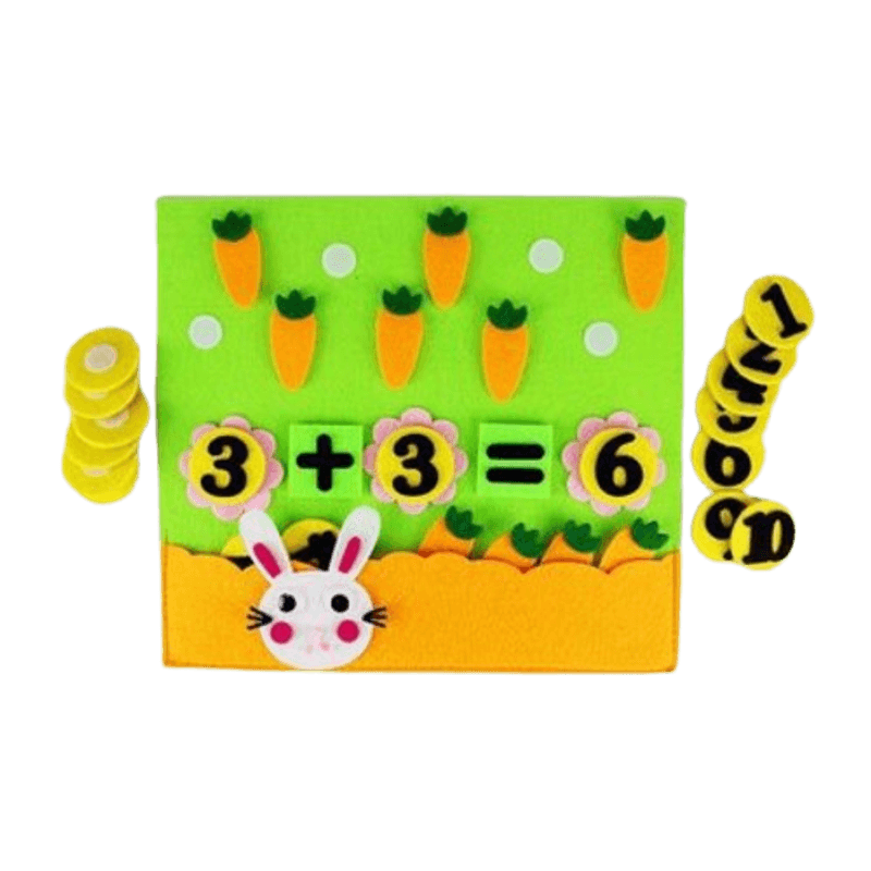 Jucarii, Copii si Bebe - Jucarii si jocuri - Jucarii & jocuri educative - Jucarii interactive - Joc educativ montessori,  numere, prescolari fetru, Iepure, 26 x 24 cm, 3 ani+, Edujucarii - Infinity.ro