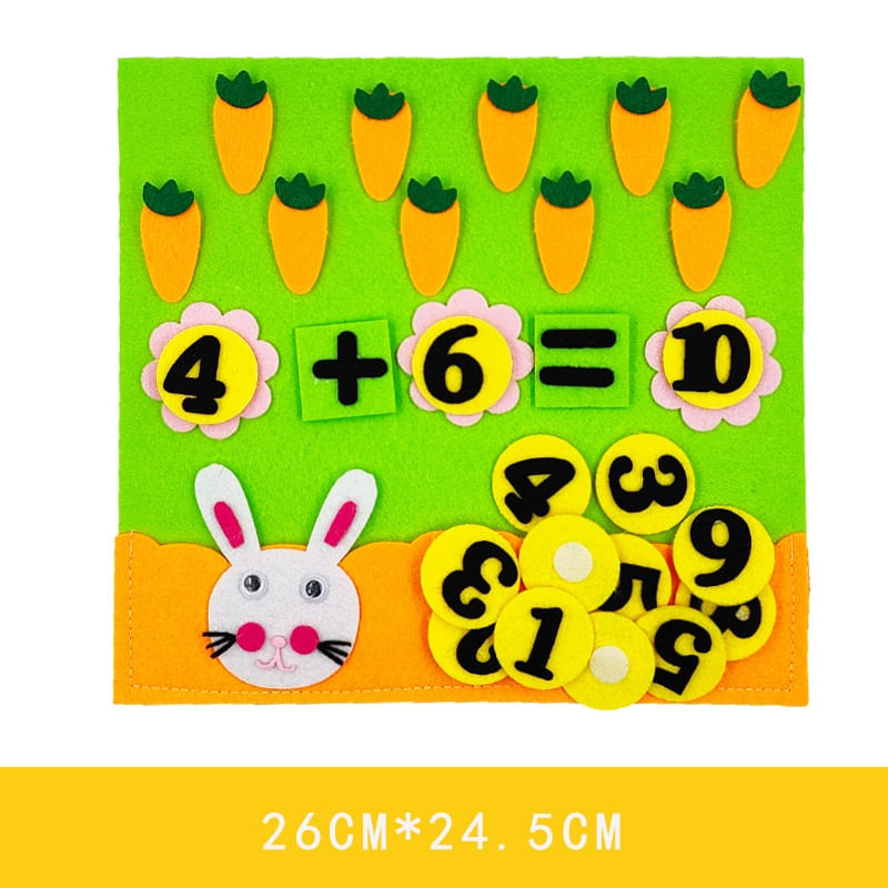 Jucarii, Copii si Bebe - Jucarii si jocuri - Jucarii & jocuri educative - Jucarii interactive - Joc educativ montessori,  numere, prescolari fetru, Iepure, 26 x 24 cm, 3 ani+, Edujucarii - Infinity.ro