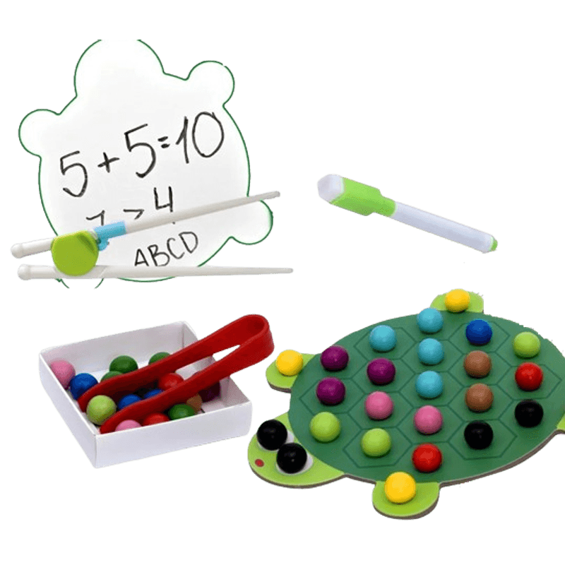 Jucarii, Copii si Bebe - Jucarii si jocuri - Jucarii & jocuri educative - Jucarii interactive - Joc educativ Montessori din lemn, Pincer Bead Game, Broasca, pentru memorie, potrivire si sortare, 3 ani +, EduJucarii - Infinity.ro