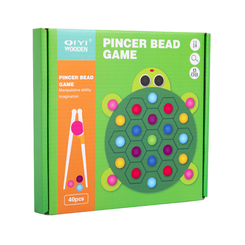 Jucarii, Copii si Bebe - Jucarii si jocuri - Jucarii & jocuri educative - Jucarii interactive - Joc educativ Montessori din lemn, Pincer Bead Game, Broasca, pentru memorie, potrivire si sortare, 3 ani +, EduJucarii - Infinity.ro