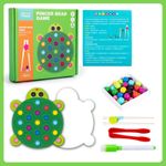 Jucarii, Copii si Bebe - Jucarii si jocuri - Jucarii & jocuri educative - Jucarii interactive - Joc educativ Montessori din lemn, Pincer Bead Game, Broasca, pentru memorie, potrivire si sortare, 3 ani +, EduJucarii - Infinity.ro
