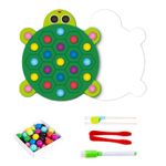 Jucarii, Copii si Bebe - Jucarii si jocuri - Jucarii & jocuri educative - Jucarii interactive - Joc educativ Montessori din lemn, Pincer Bead Game, Broasca, pentru memorie, potrivire si sortare, 3 ani +, EduJucarii - Infinity.ro